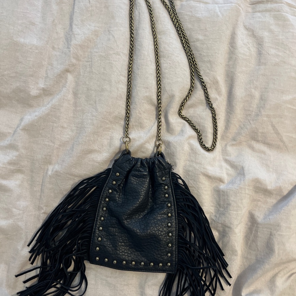 Black, leather purse